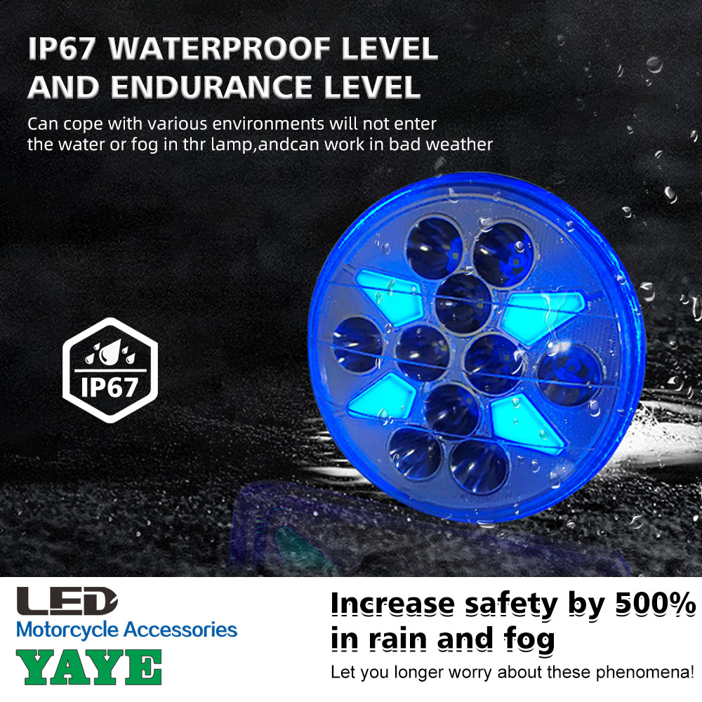 YAYE GN125 2 In 1IP67 High Brightness Round Motorcycle Headlight with DRL Turn Signal