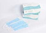White Blue Non Woven Fabric Mouth Mask Disposable 3 Ply For COVID 19