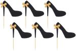 Glitter Bow Cupcake Anniversary High Heel Shoe Cake Topper