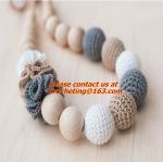 Handmade Nursing Necklace Crochet Beads Breastfeeding Crochet Flowers Natural