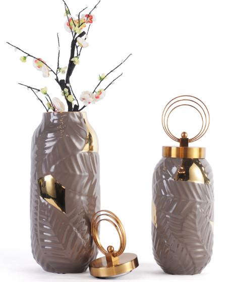 Buy cheap Model Room Coffee Brown 140X420 Ceramic Porcelain Vase from wholesalers