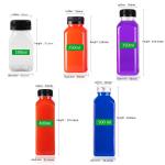 100ml 250ml 500ml Clear Pet Square Plastic Juice Bottle Drinking Bottle For