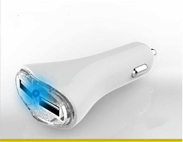 Mini Mobile Phone Car Charger 2 USB 3.1A One Way Cigarette Lighter Socket