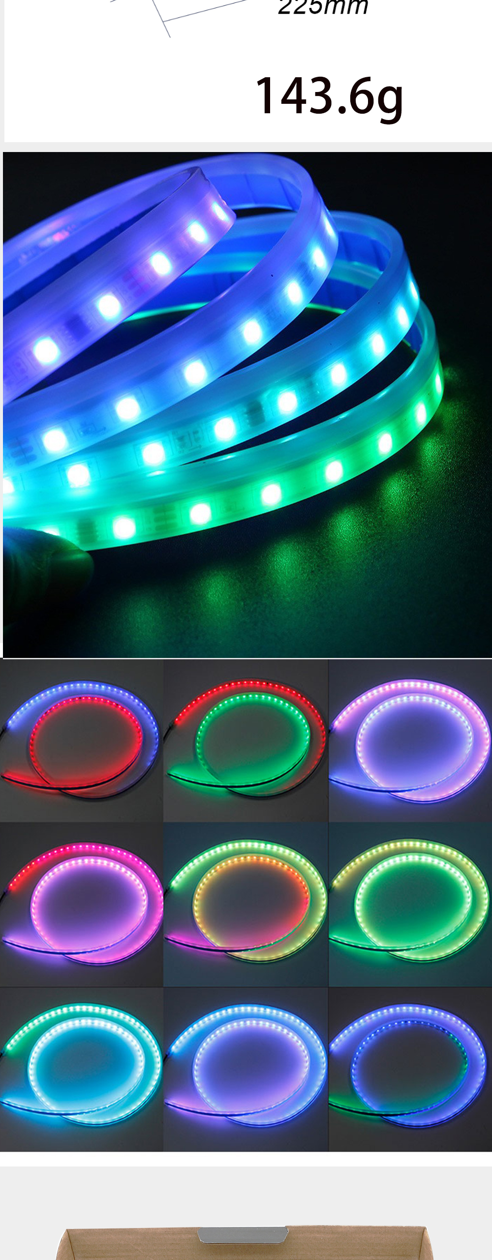 2pcs 30/45/60cm RGBLED Day Time Running Light Slim Sequential Flexible Led Turn Signal Strip