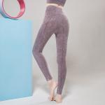 Jacquard artwork 260g Womens Yoga Leggings Black Seamless Gym Tights