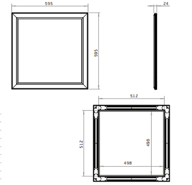 High Power Square Linear LED Lighting For Commercial Lighting 600x600mm 36W