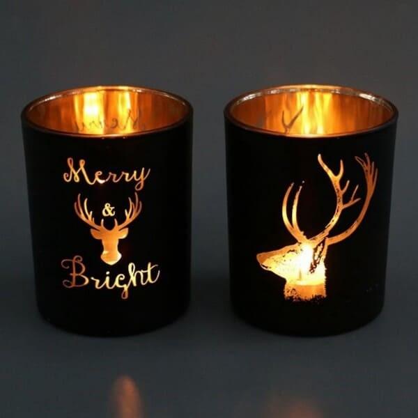 Buy cheap Christmas Mercury Pillar Color Glass Candle Holder 15oz 3.5 * 4 Inch from wholesalers