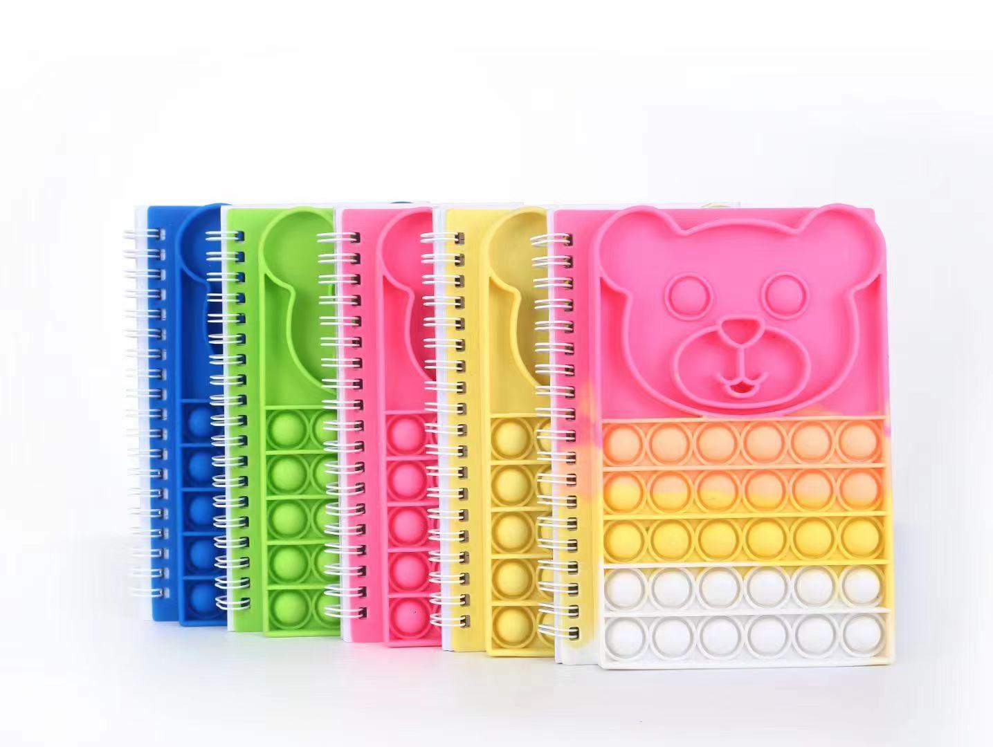 Customized Pop It Notebook Silicone Spiral Fidget Paper Book for Customer Requirements