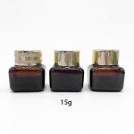 SGS FDA Brown Glass Screw Cap 15g Cosmetic Cream Bottle