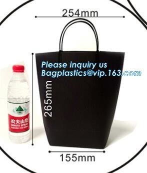 tea brown paper bag with logo print eco friendly With Ribbon Handles wine packaging offset bags,Decorative Paper Bags wi