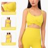 Buy cheap Bright Color Shallow Front Criss Cross Sports Bra Women Nylon Top With Removable Pads from wholesalers