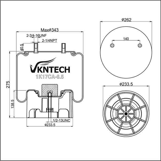 Hendrickson Trailer Air Springs S21966 For Firestone W01-358-8708 Vkntech 1K8708