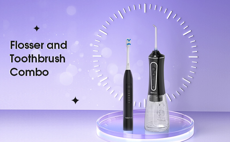 Travel Set Sonic Toothbrush 2 in 1 Water Flosser Teeth Oral Irrigator Electric Flossing and Brushing Combine in One