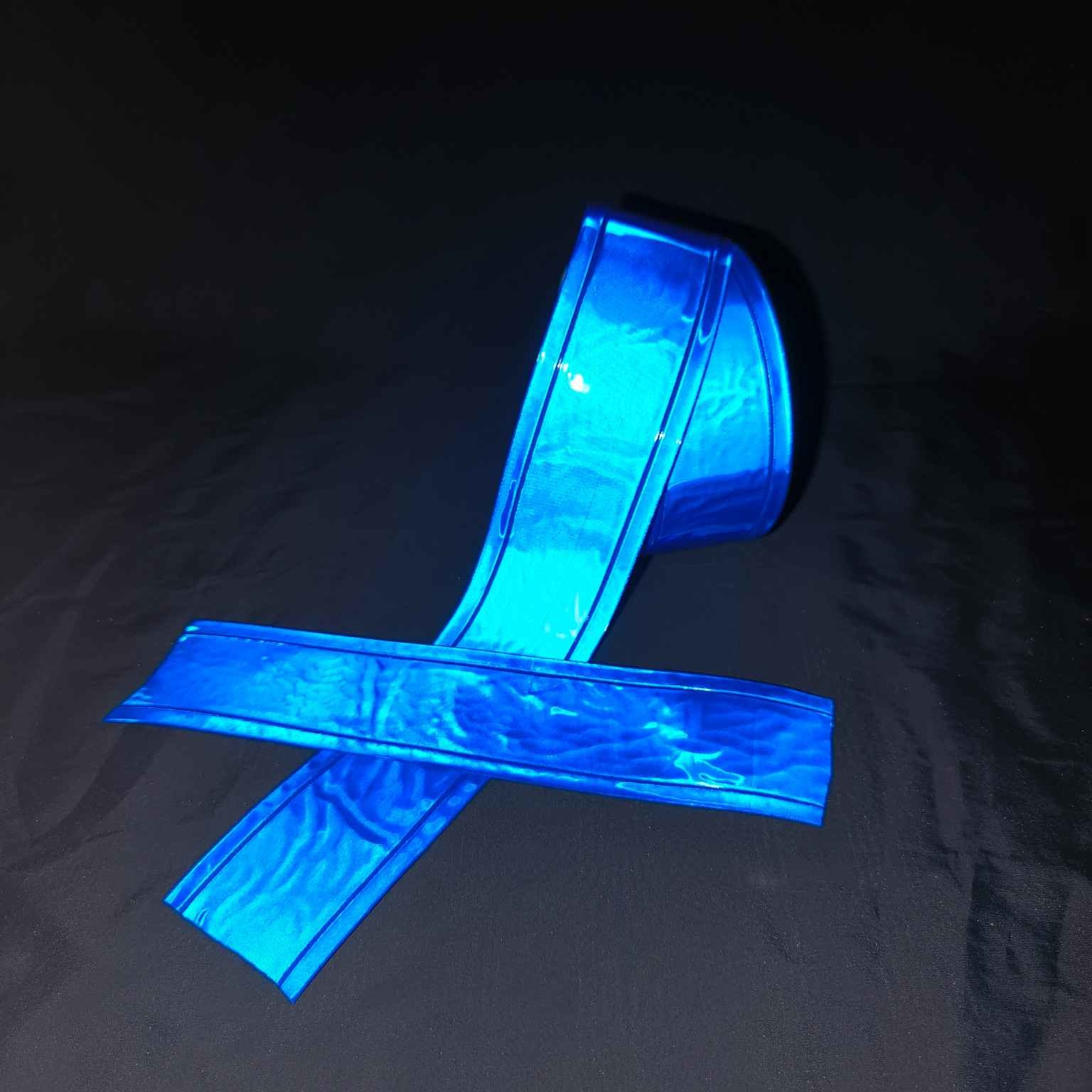 Custom High Visibility Sew On Blue PVC Reflective Tape For Clothing Safety Tape Traffic Sign