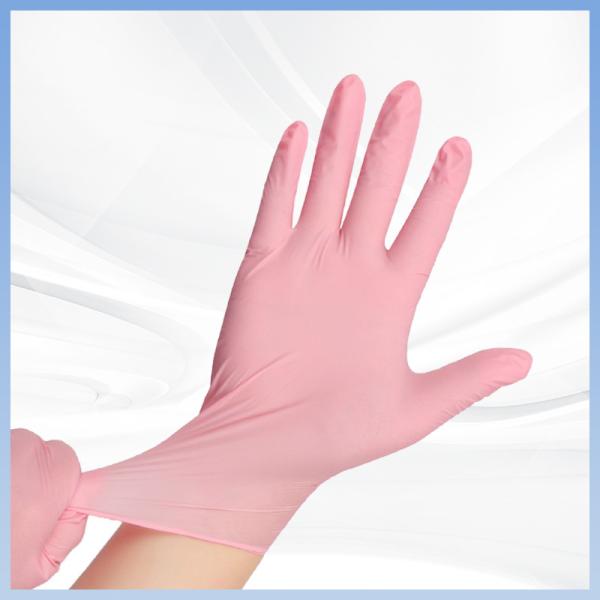 Buy cheap Pink Synthetic Nitrile Sterile Hand Gloves In Oral Dental Examinations from wholesalers