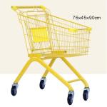 Heavy Duty Supermarket Accessories Metal Pink Shopping Trolley Cart Collapsible
