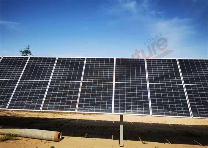 Flat Single Shaft Roof Mounted Solar Tracker Reduction Gear Drive
