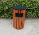 Single Barrel ISO14001 13.2gal Outdoor Wooden Trash Can
