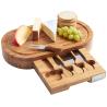 Buy cheap Outdoor Indoor Bamboo Cheese Board Cutlery Knife Set With Laser Or Burned Logo from wholesalers