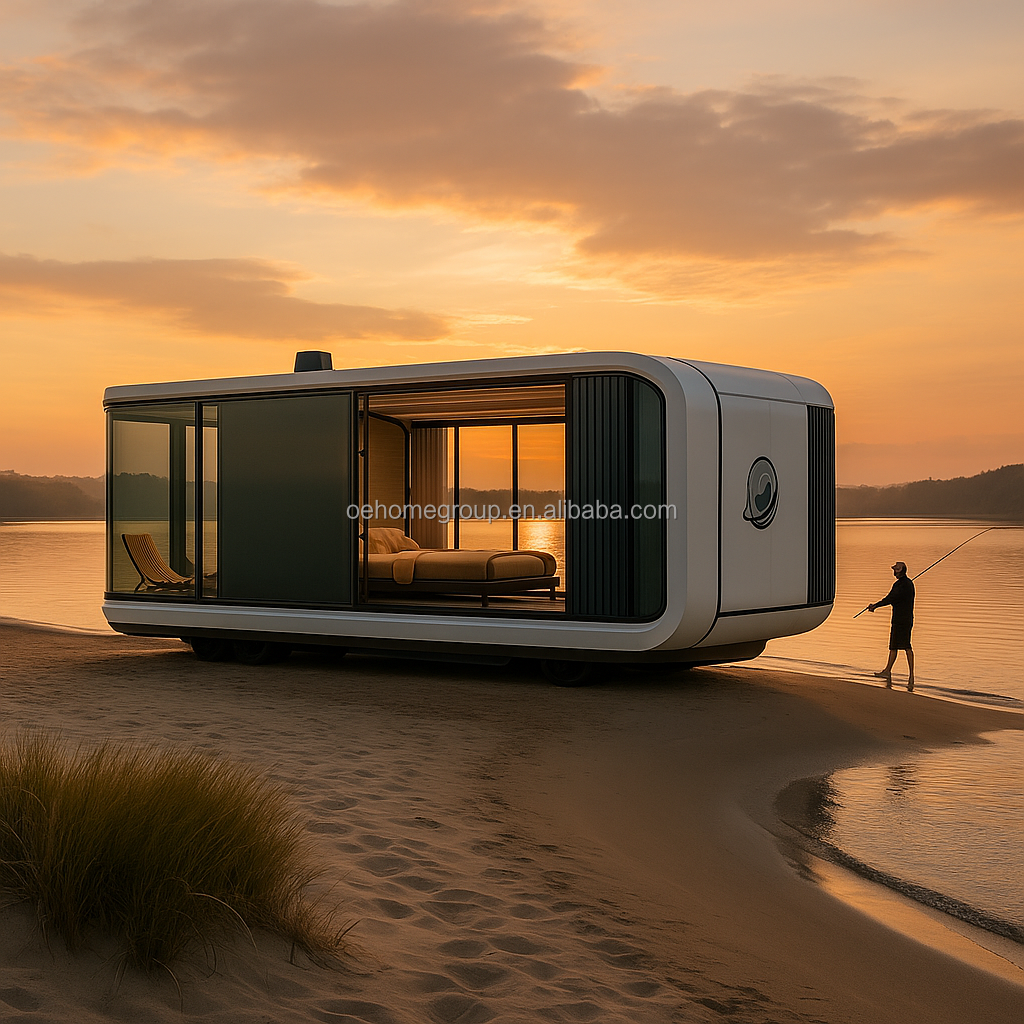 Modern 20FT/40FT Steel Prefab Pod Contemporary Prefabricated House Living Room Bedroom Mobile Container Space Capsule
