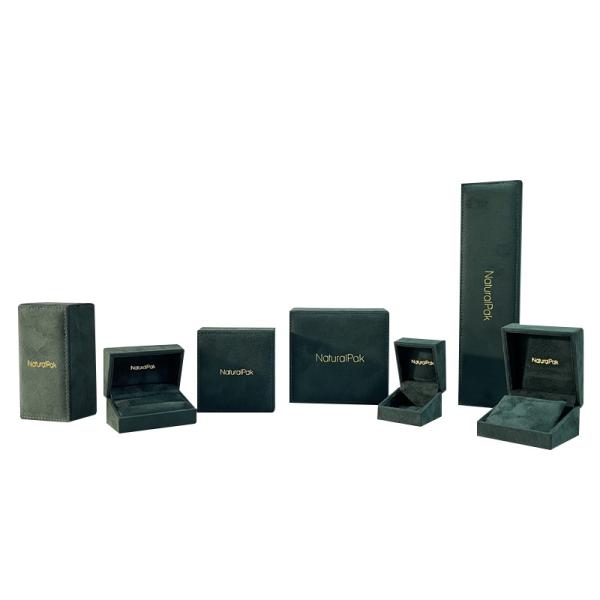 Buy cheap Green Microfiber Luxury Watch Packaging Box Rectangle Jewellery Box For Necklace Set from wholesalers