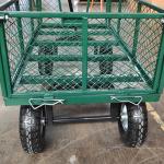 Heavy Duty Four Wheel Metal Mesh Garden Wagon - Perfect for Outdoor Tasks