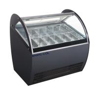 Buy cheap Curved Glass Ice Cream Showcase Freezer 16 Pans 1510*1100*1280mm Customized product