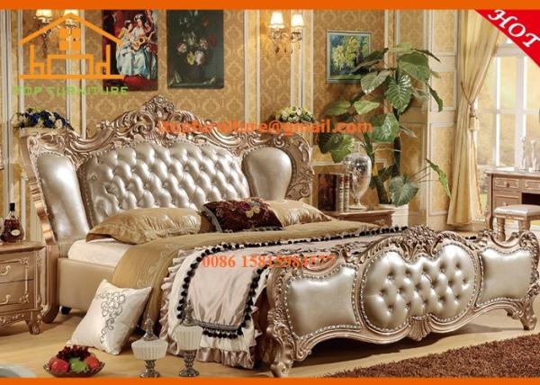 Buy cheap American style New classic luxury hand carved solid ash wood bedroom furniture set from wholesalers