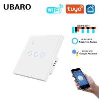 Buy cheap 3gang Smart Wi Fi Switch With White Tempered Glass Panel Type 86 Tuya Smart App product