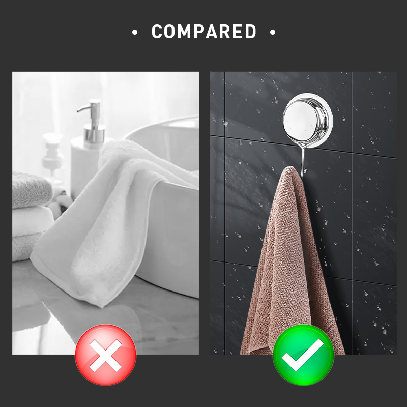 WGO Stainless Steel Suction Cup Hook , Shower Bathroom Wall Hooks