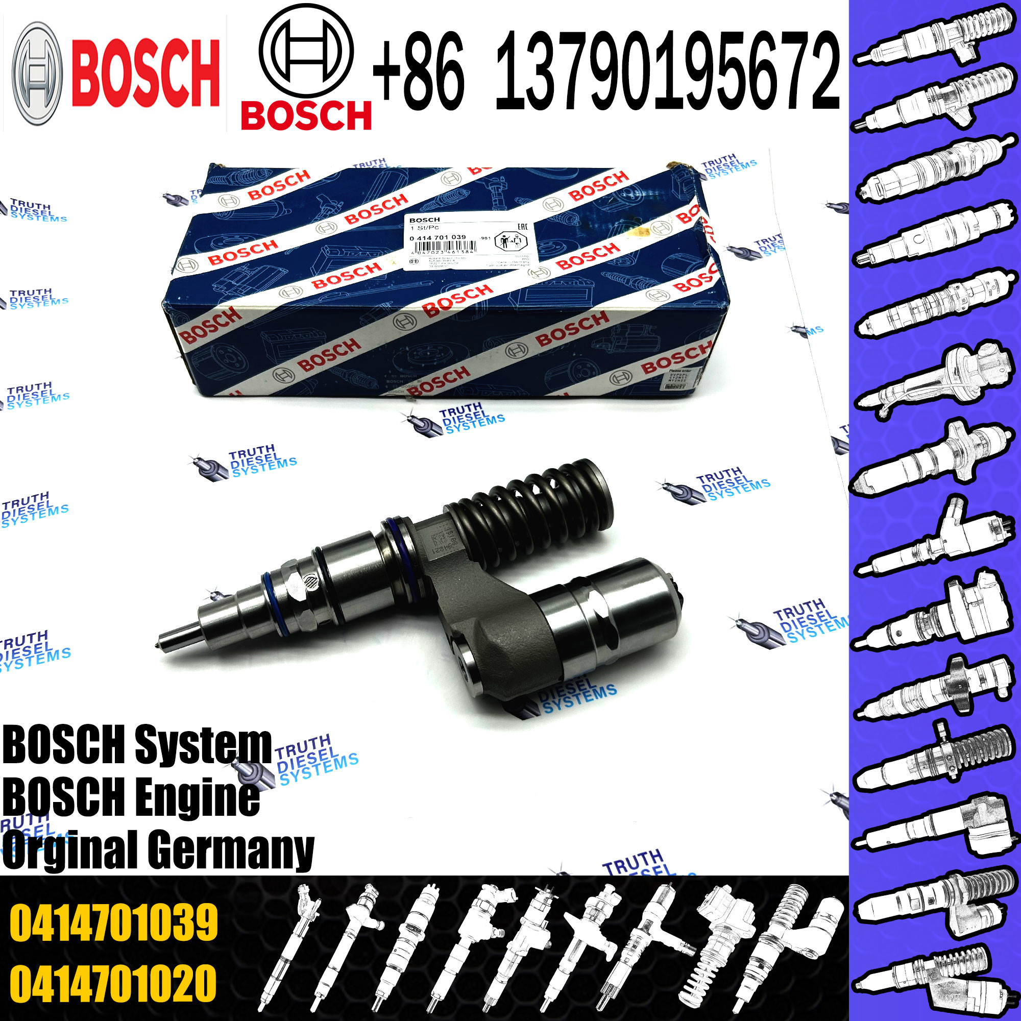 Fuel Injector 0414701038 0414701039 0414701063 For SCANIA Injector R500 1548472 1766553 1539350
