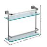 Buy cheap Home Bathroom Accessories Shelves Stainless Steel Tempered Dual Tier Glass Shelves from wholesalers