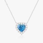 Heart Cut Synthetic Lab Created Diamond Necklace VS2-VVS1