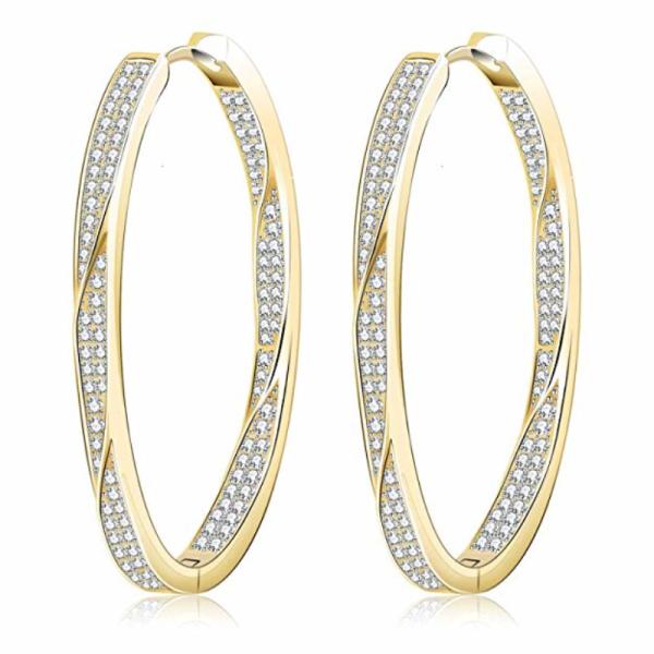 Buy cheap New Fashion S925 Jewelry Party Gift Custom CZ Huggie Gold Hoop Earrings For Women from wholesalers