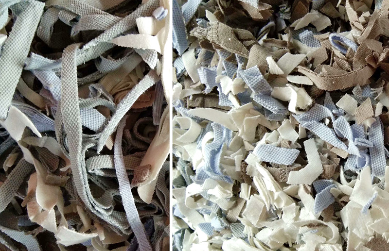 Plastic Cotton Non-woven fiber fabrics bag used clothes cutting shredding machine