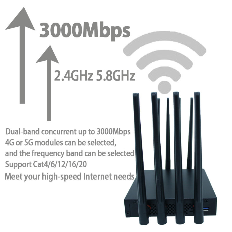 Gigabit Dual Band Wifi6 Router 5g Chipset MT7981B 12V DC Power 5g Lte Router