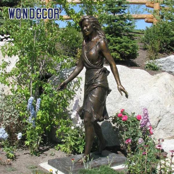 Buy cheap Customized outdoor garden decoration, life-size, a beautiful bronze statue of a woman from wholesalers