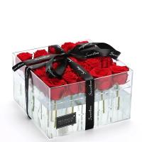 Buy cheap Top Quality 3mm Thickness Clear Acrylic Box Preserved Roses Box 1/9/16/25/36 product