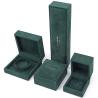 Buy cheap Wholesale Manufacturing Luxury velvet Jewellery Box Personalized Custom logo Dark green Necklace Bracelet Earrings Ring Packaging Velvet Jewelry Box from wholesalers