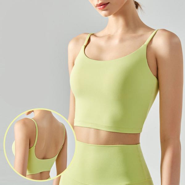 Buy cheap Solid Color Female Fitness Sports Bra Thin Belt Breathable Yoga Vest With Breast Pad from wholesalers