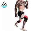 Red Black Neoprene Knee Sleeve , 7mm Stiff Elbow Brace For Weightlifting