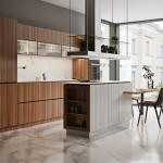 Buy cheap Fiberglass Acrylic Stone Kitchen Cabinets Commercial Melamine from wholesalers