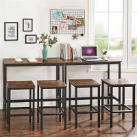 Buy cheap 6.2 Inch Bar Table Stool Set Industrial Coffee Vintage Brown Dining Bar Table product