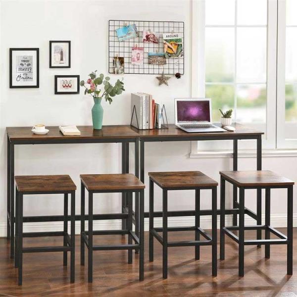 Buy cheap 6.2 Inch Bar Table Stool Set Industrial Coffee Vintage Brown Dining Bar Table from wholesalers