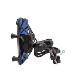 5V 2.5A Handlebar X Claw Motorcycle Phone Mount Stand Black Color