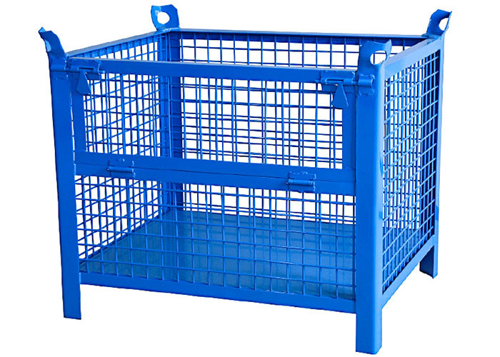 Storage Collapsible Metal Pallet Stillage Cage And Durable Powder Coating