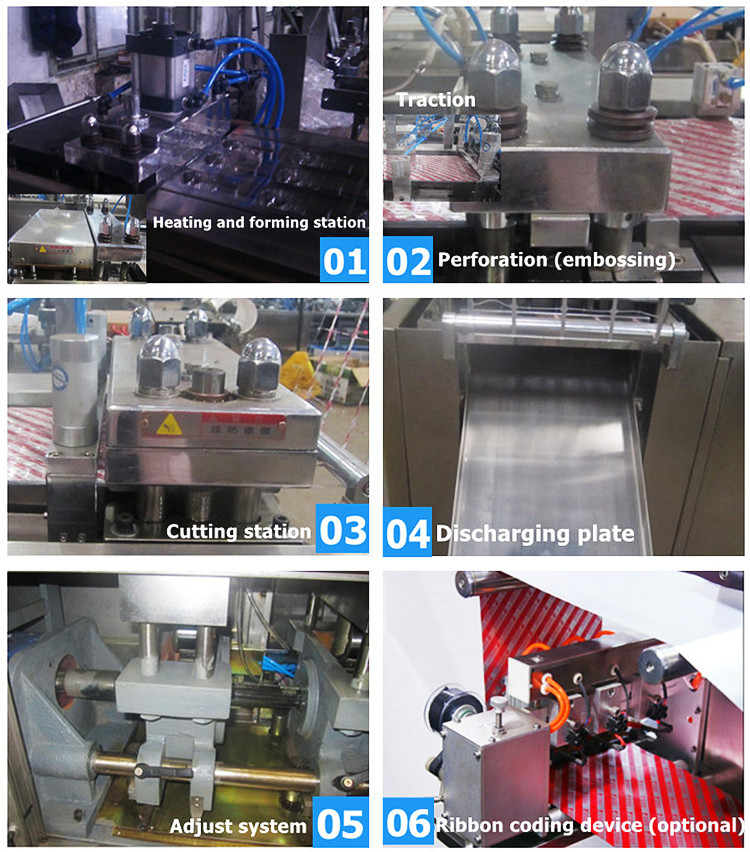 Automatic Tablet Blister Packing Machine 2400 Plates/H For Medication Honey