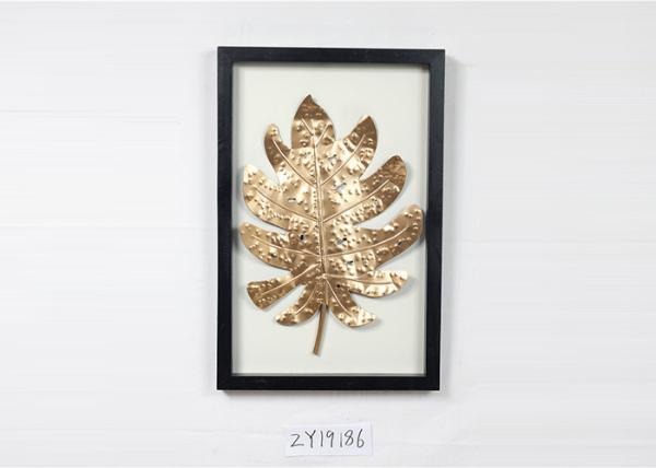 Buy cheap Metal Gold Leaves Black Rectangle Wooden Frame Wall Art Decoration For Home Gallery Hotel from wholesalers