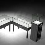 T4 LED Power Saving Glass Watch Display Showcase Table 8mm MDF Fashion Style
