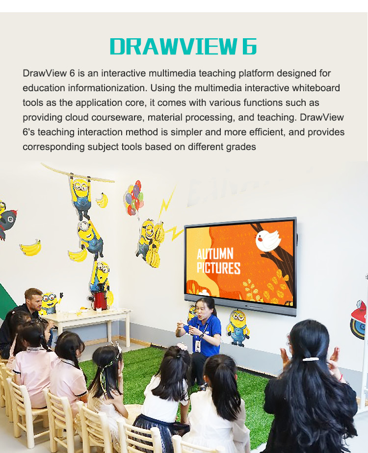 65'' LED Teaching Board Infrared Interactive Led Display Multi Touch Monitor Smart Whiteboard